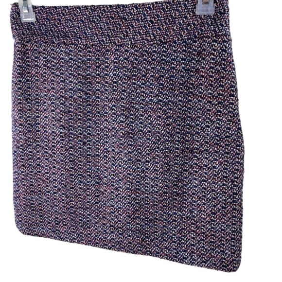Loft Boucle Tweed Skirt Sz 2 Twee Preppy Academia Blue Pink Career A Line Mini - Picture 4 of 9